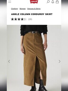 Levi's Ankle Corduroy Maxi Skirt